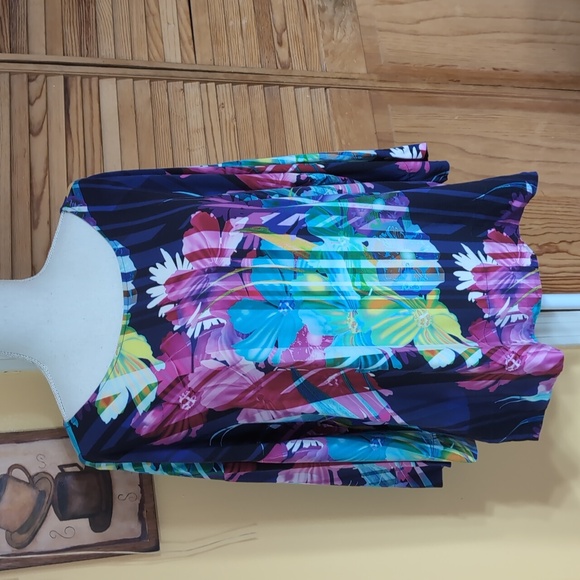 Soft Surroundings Colorful Floral Blouse L Petite LP - Picture 1 of 8